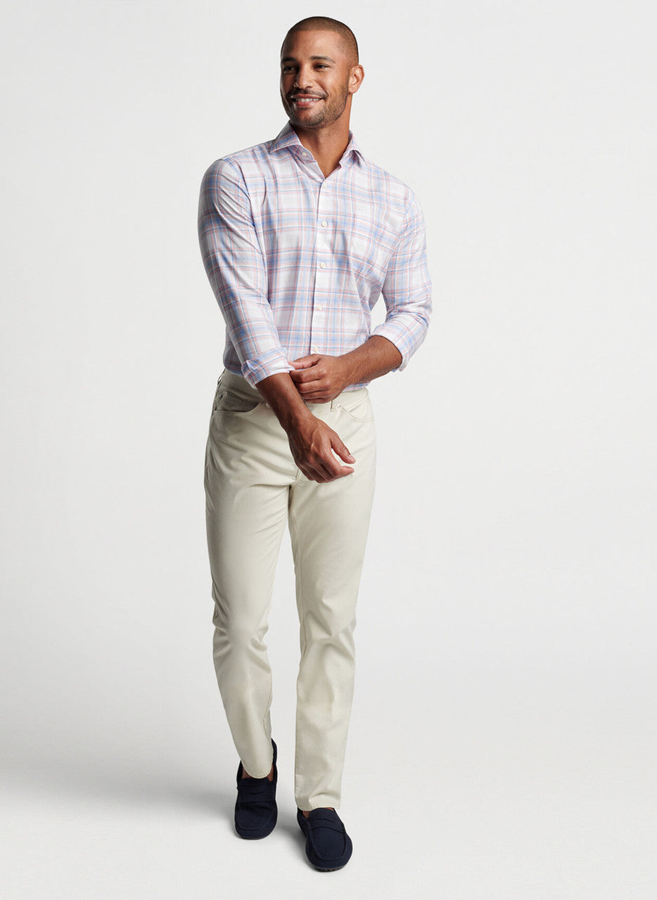  Peter Millar Kingfield Summer Soft Cotton Sport Shirt: Soft Sienna