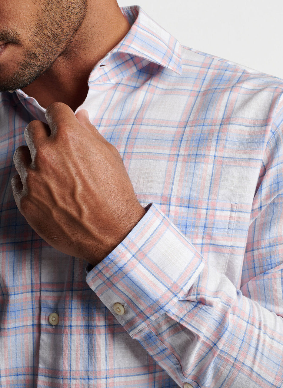  Peter Millar Kingfield Summer Soft Cotton Sport Shirt: Soft Sienna