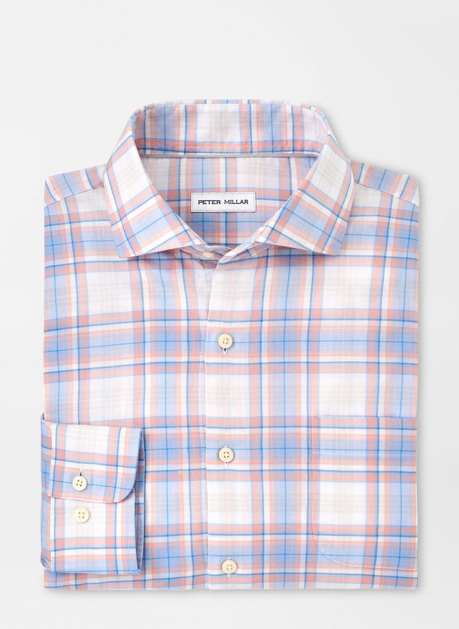  Peter Millar Kingfield Summer Soft Cotton Sport Shirt: Soft Sienna