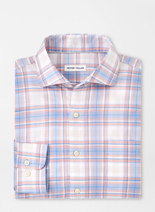  Peter Millar Kingfield Summer Soft Cotton Sport Shirt: Soft Sienna