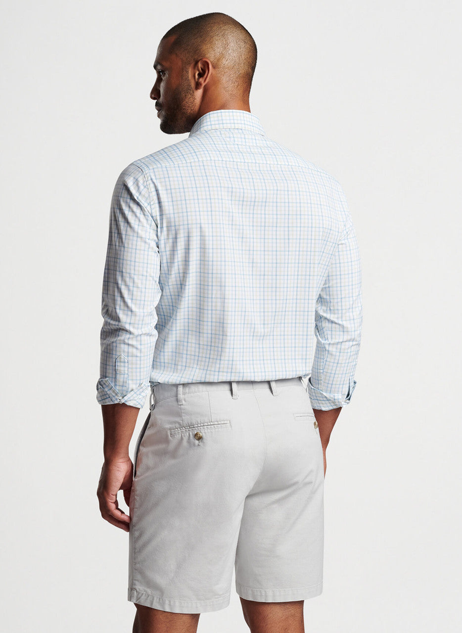  Peter Millar Eastport Performance Twill Sport Shirt: Larkspur