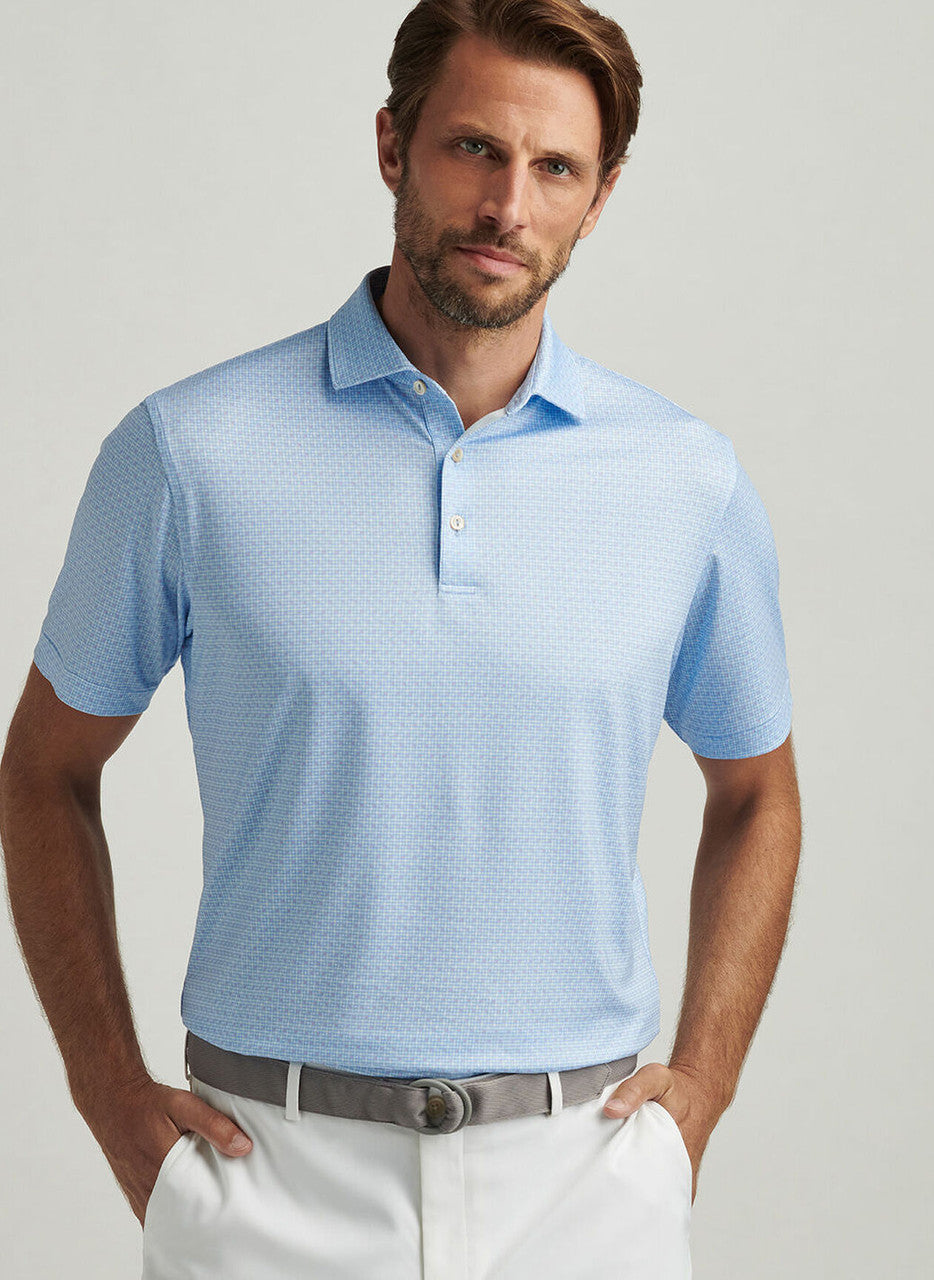 Peter Millar Vega Performance Jersey Polo: Cottage Blue