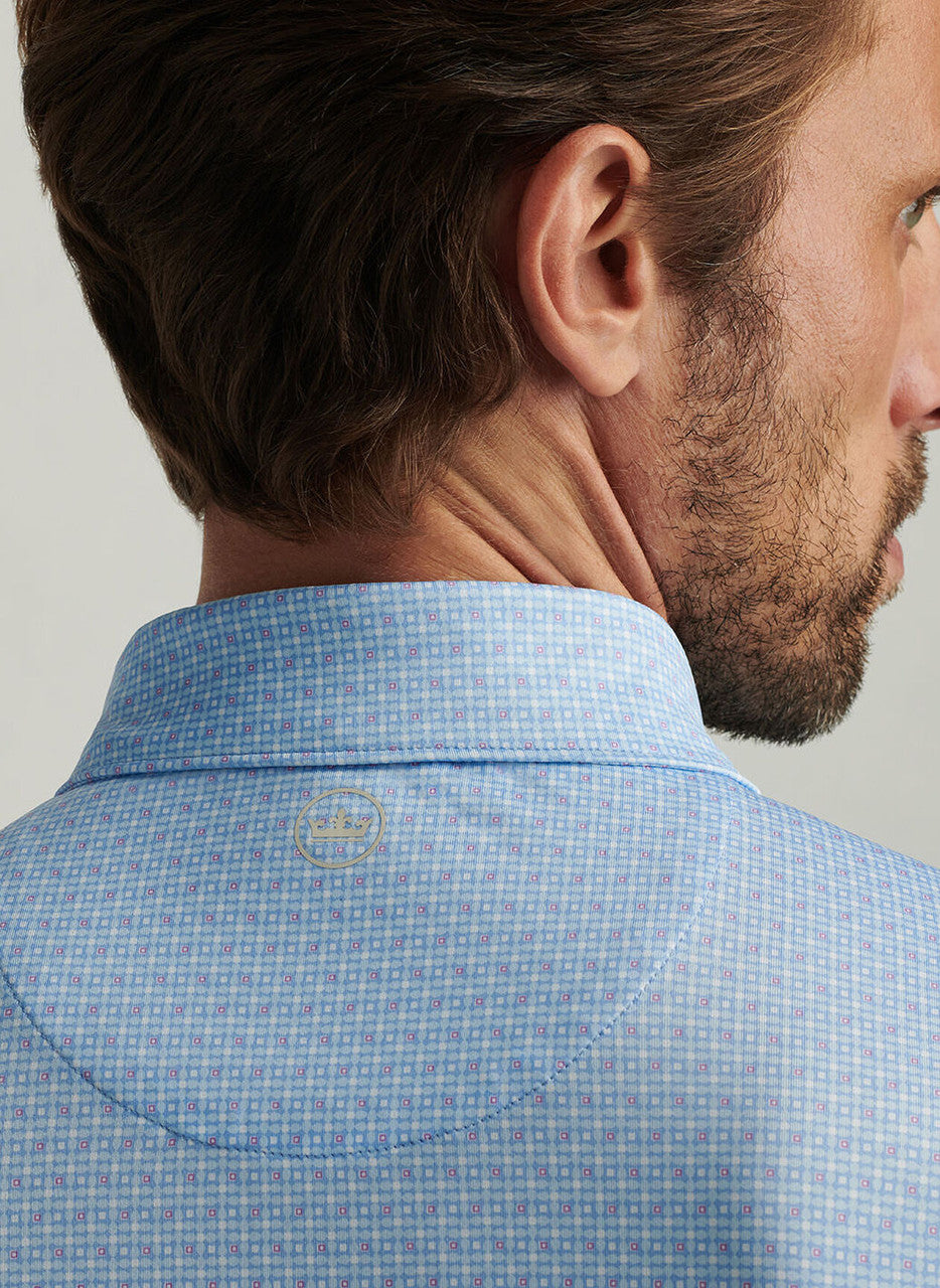  Peter Millar Vega Performance Jersey Polo: Cottage Blue