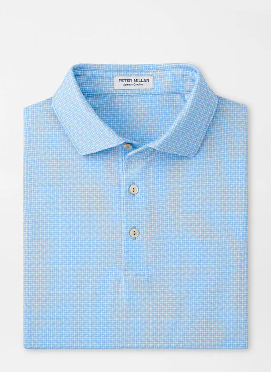  Peter Millar Vega Performance Jersey Polo: Cottage Blue