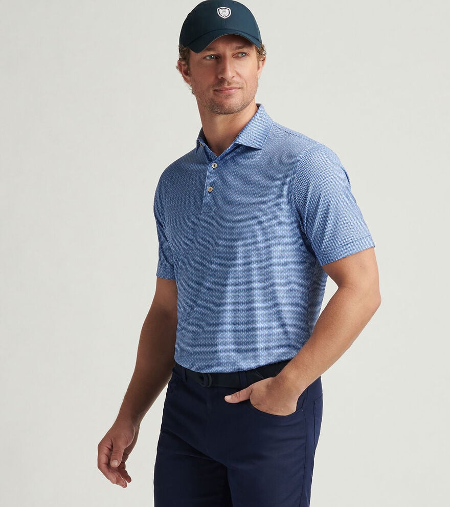  Peter Millar Vega Performance Jersey Polo: Sailor Blue