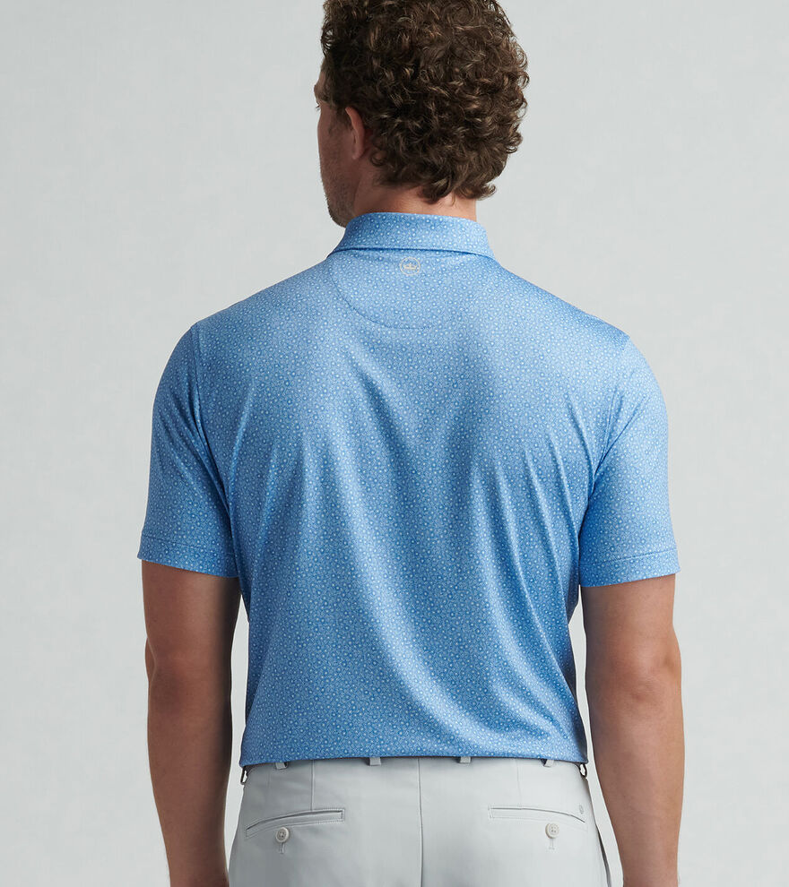  Peter Millar Bristol Floral Performance Jersey Polo: Blue Fade