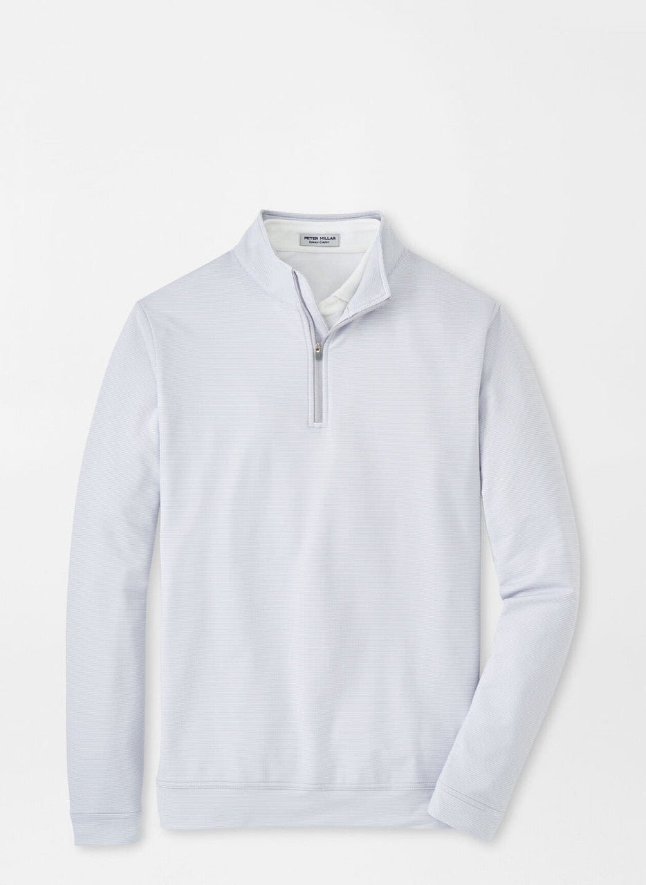  Peter Millar Perth Sugar Stripe Performance Quarter-Zip: British Grey