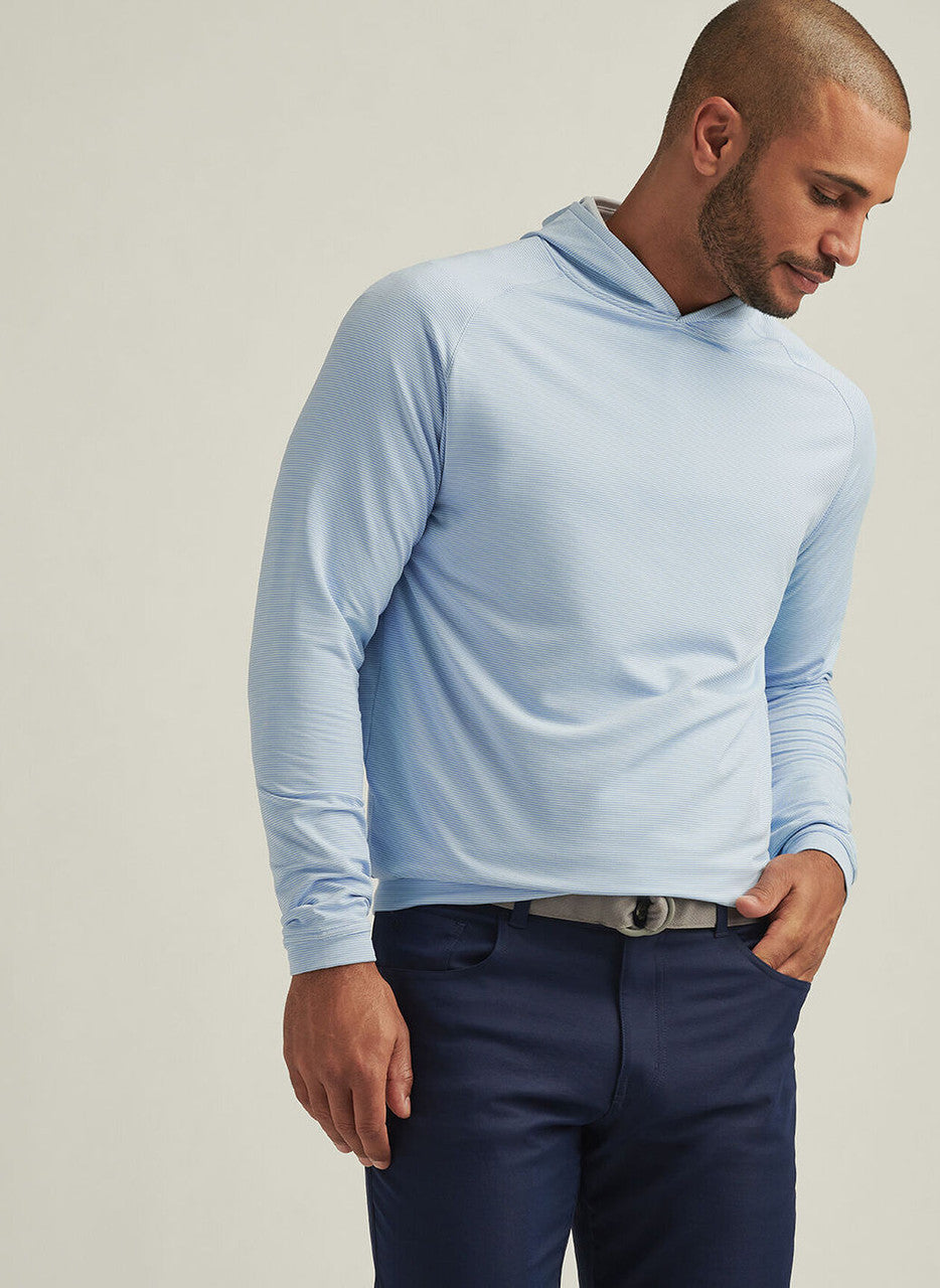  Peter Millar Pine Sugar Stripe Performance Hoodie: Blue Fade