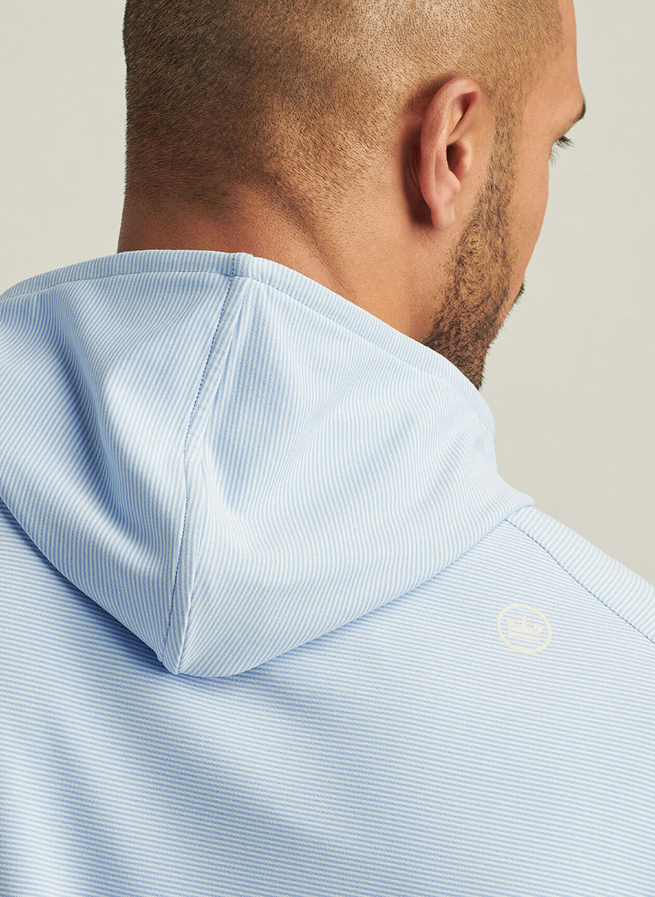  Peter Millar Pine Sugar Stripe Performance Hoodie: Blue Fade