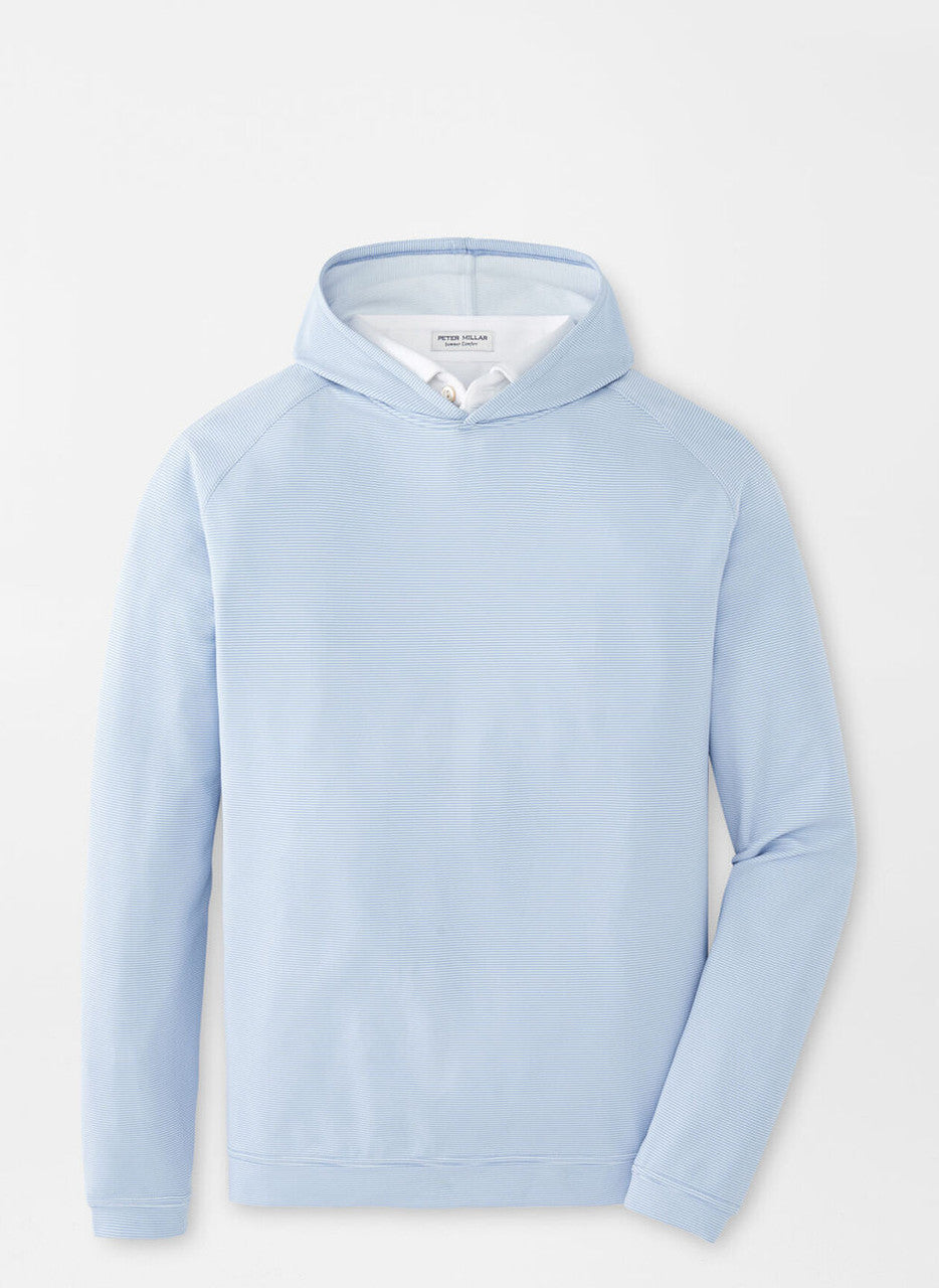  Peter Millar Pine Sugar Stripe Performance Hoodie: Blue Fade