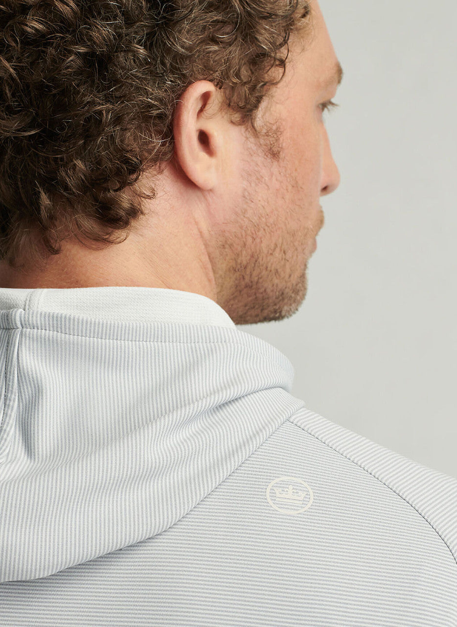  Peter Millar Pine Sugar Stripe Performance Hoodie: Gale Grey