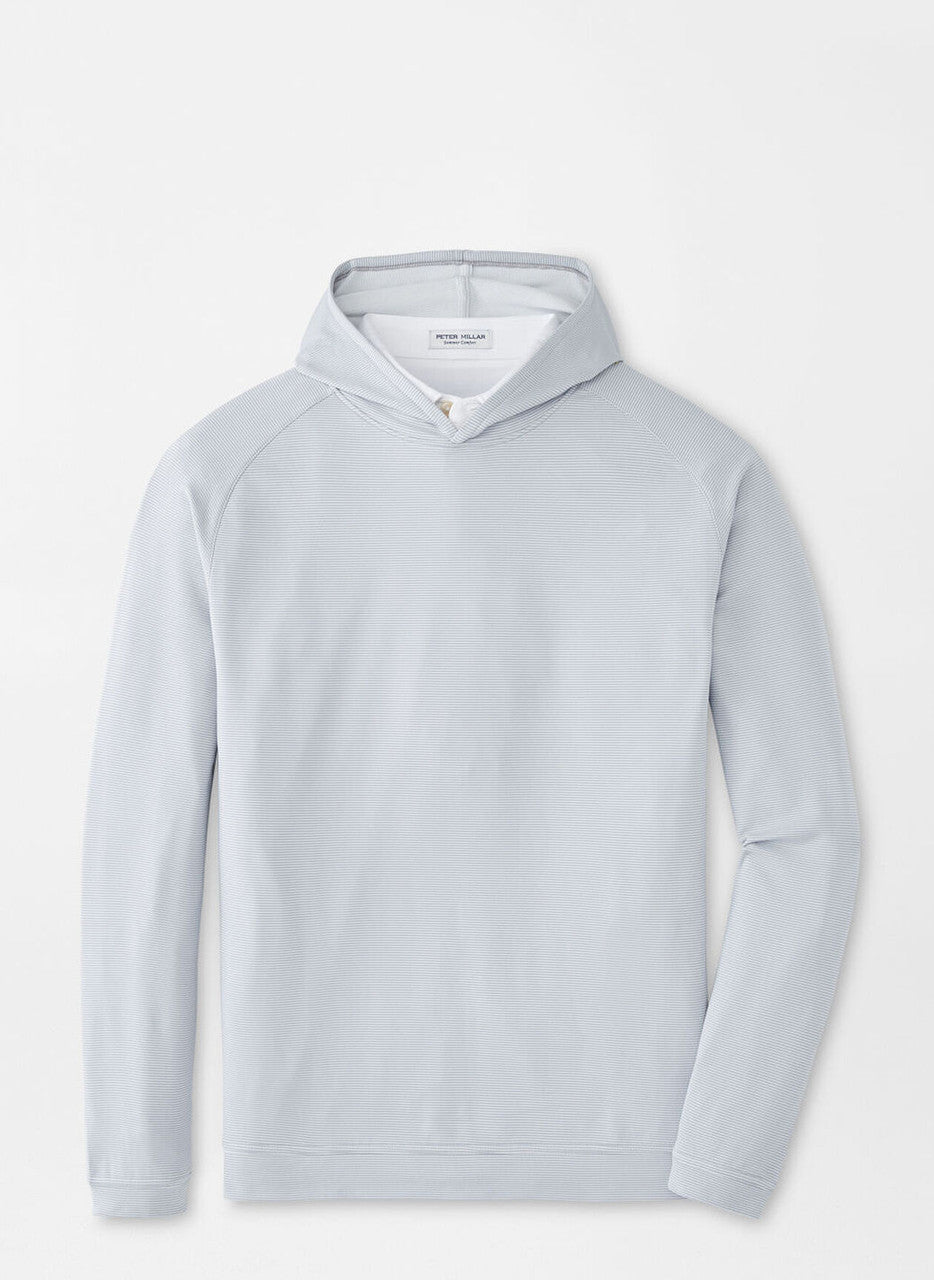  Peter Millar Pine Sugar Stripe Performance Hoodie: Gale Grey