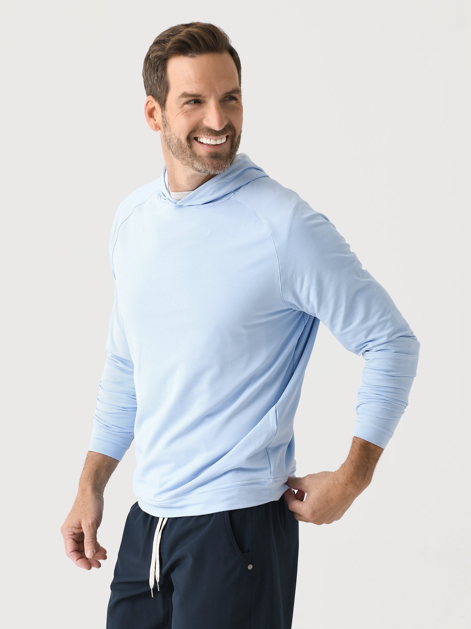  Peter Millar Crown Sport Men's Pine Sugar Stripe Performance Hoodie