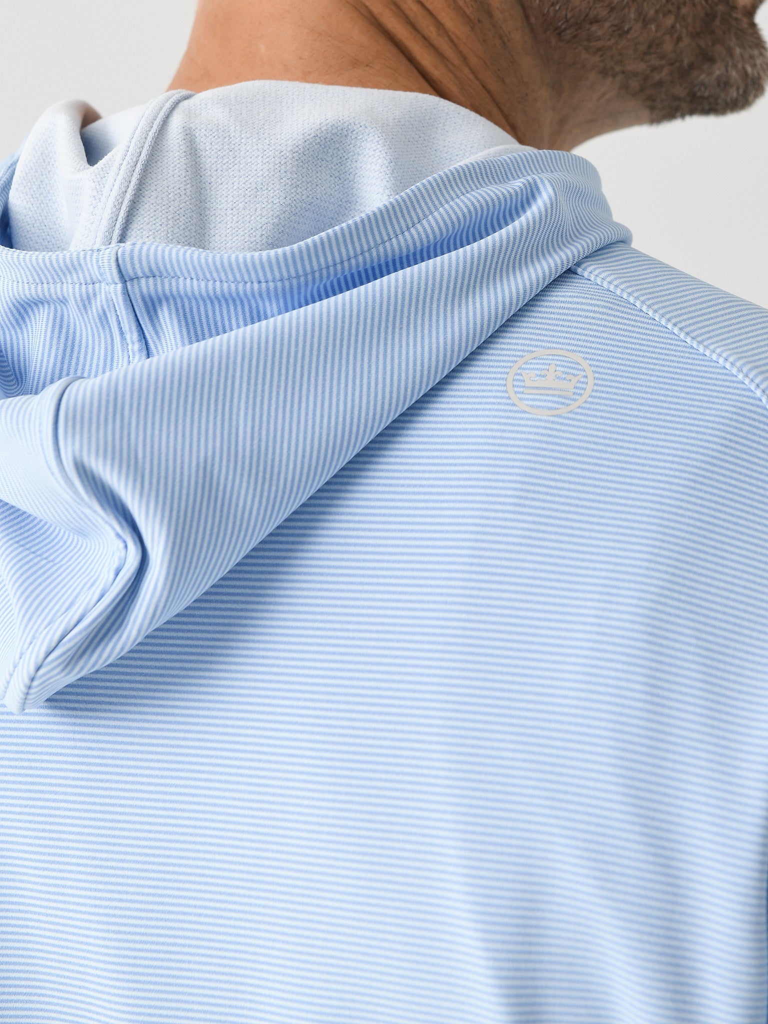  Peter Millar Crown Sport Men's Pine Sugar Stripe Performance Hoodie