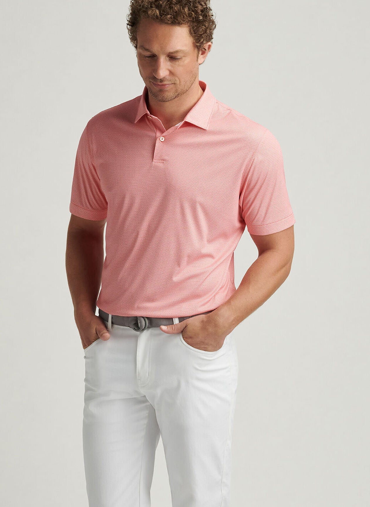  Peter Millar Featherweight Geo Links Polo: Azalea