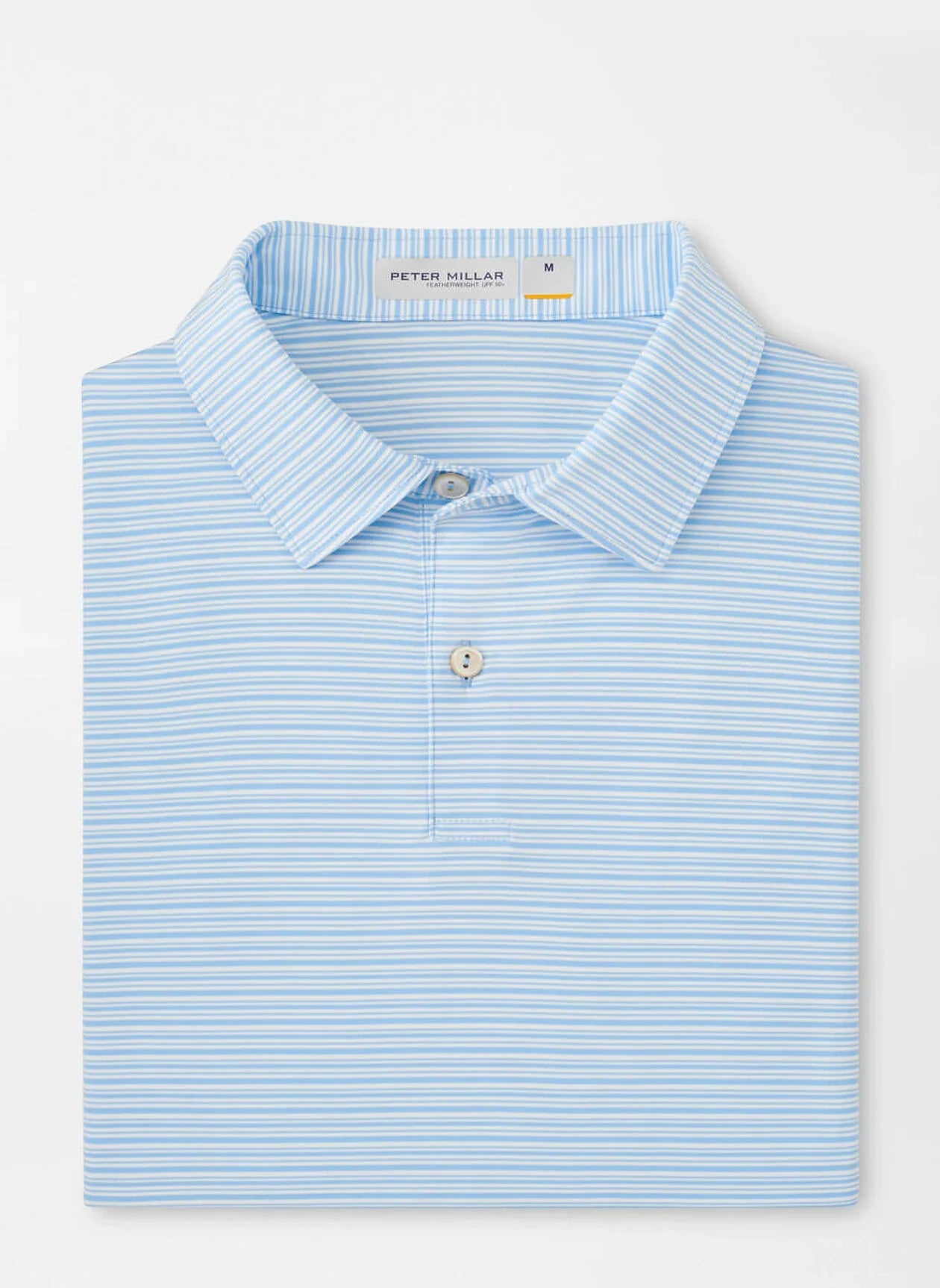  Peter Millar Featherweight Payne Stripe Polo: Cottage Blue