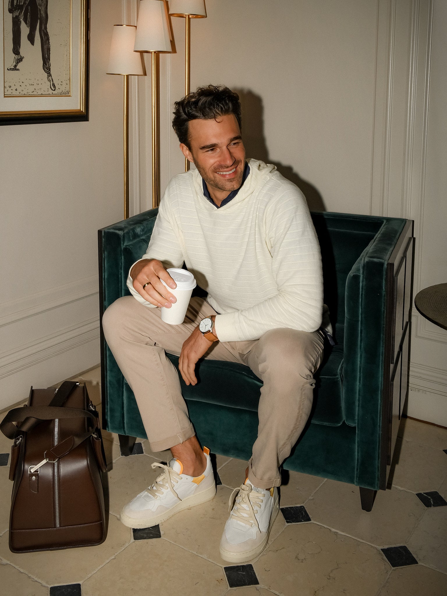  Peter Millar Crown Men's Pacific Popover Hoodie Sweater