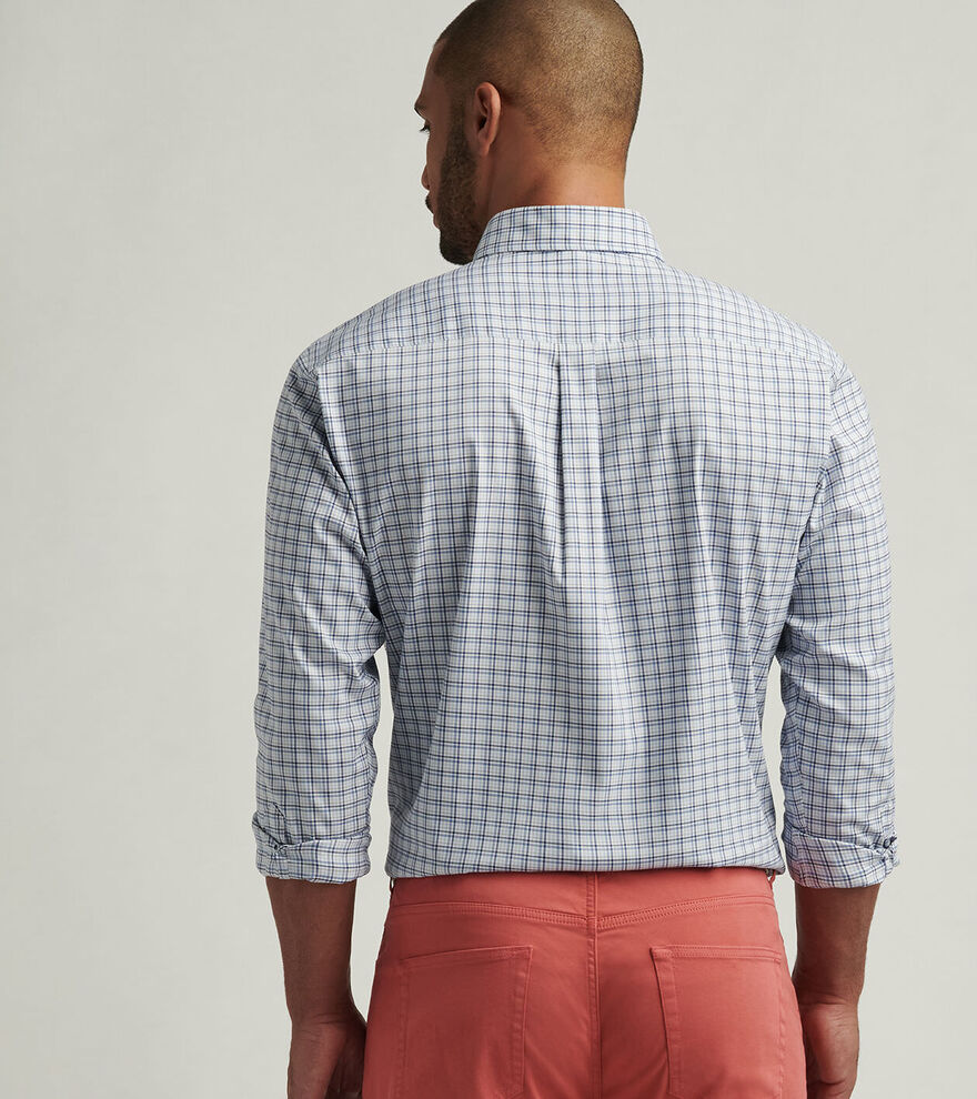 Peter Millar Albert Crown Lite Cotton-Stretch Sport Shirt: Blue Freesia