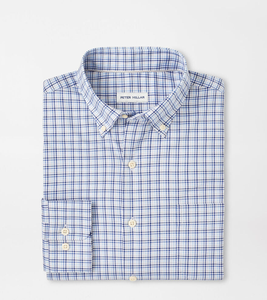  Peter Millar Albert Crown Lite Cotton-Stretch Sport Shirt: Blue Freesia