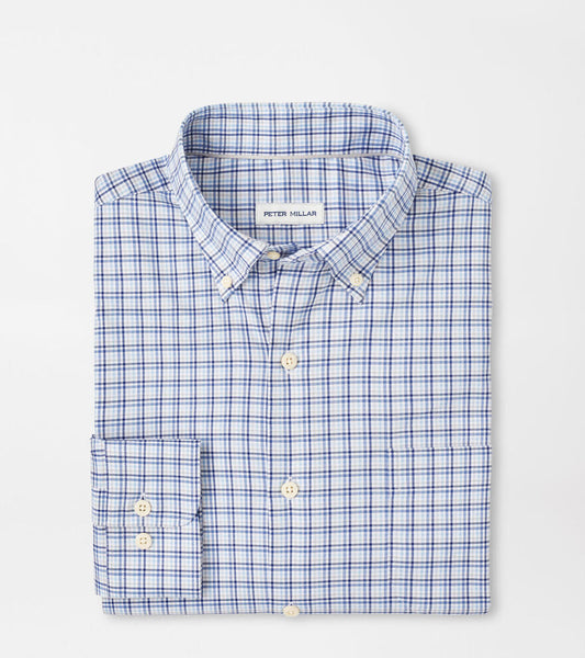  Peter Millar Albert Crown Lite Cotton-Stretch Sport Shirt: Blue Freesia