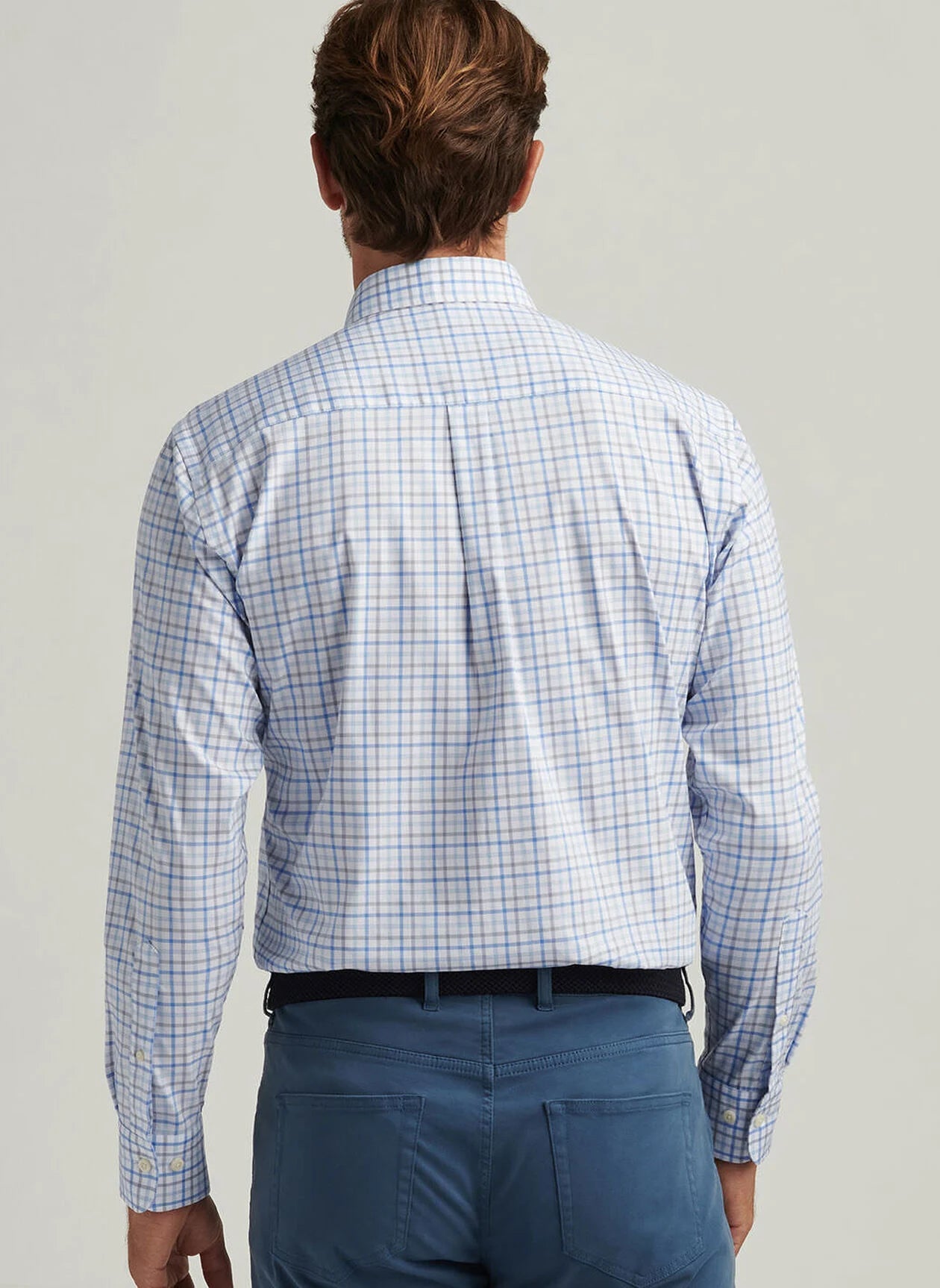  Peter Millar Calgary Crown Lite Cotton-Stretch Sport Shirt: Blue Poppy