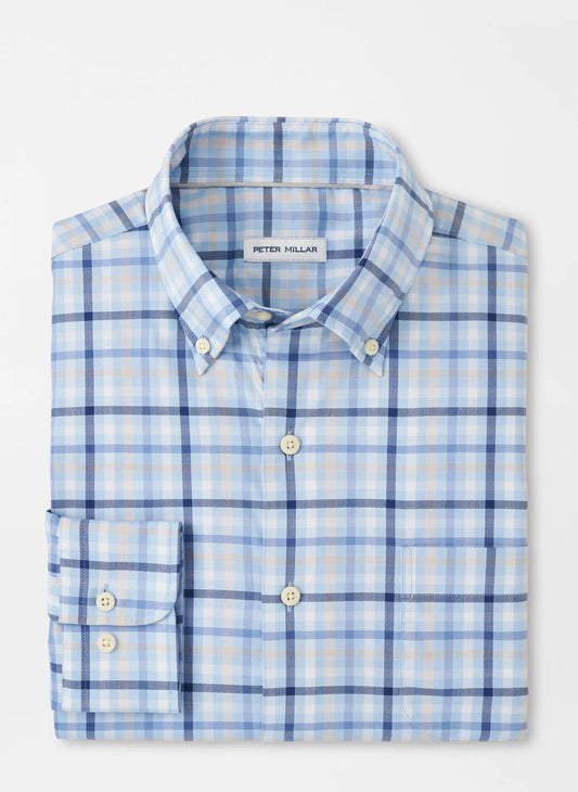  Peter Millar Chambly Crown Lite Cotton-Stretch Sport Shirt: Morning Blue