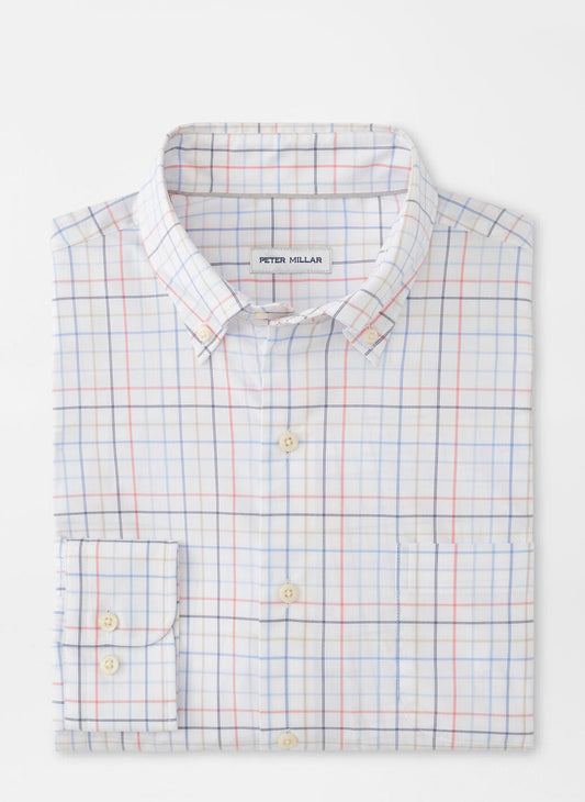  Peter Millar Allen Crown Lite Cotton-Stretch Sport Shirt: White