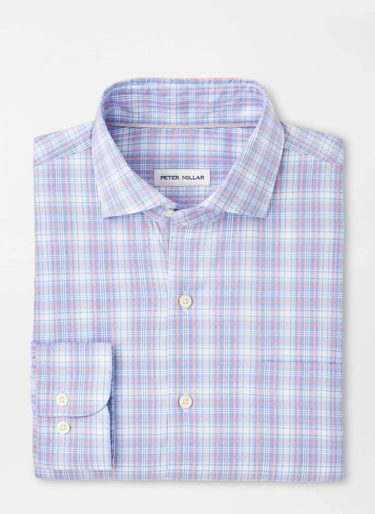  Peter Millar Windermere Crown Lite Cotton-Stretch Sport Shirt: Blue Poppy