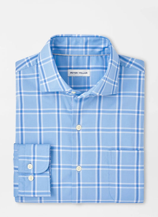  Peter Millar Ullswater Crown Lite Cotton-Stretch Sport Shirt: Cottage Blue