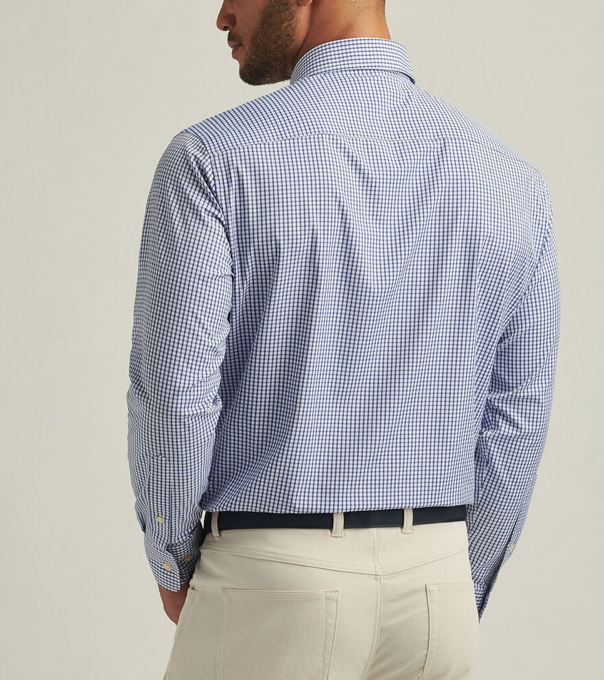  Peter Millar Derwent Performance Twill Sport Shirt: Sport Navy