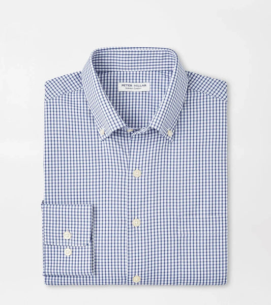  Peter Millar Derwent Performance Twill Sport Shirt: Sport Navy