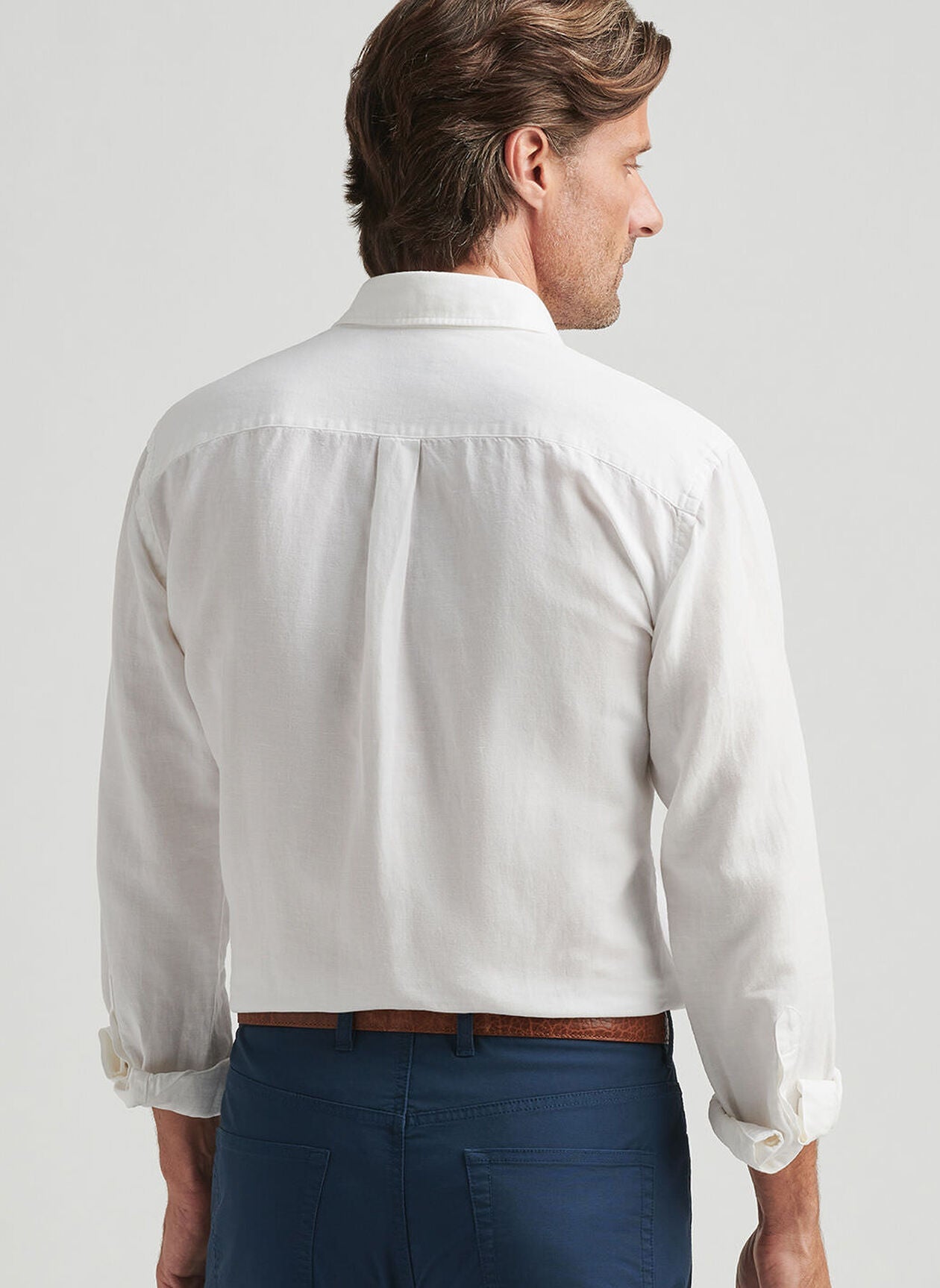  Peter Millar Canal Linen Cotton Shirt: White