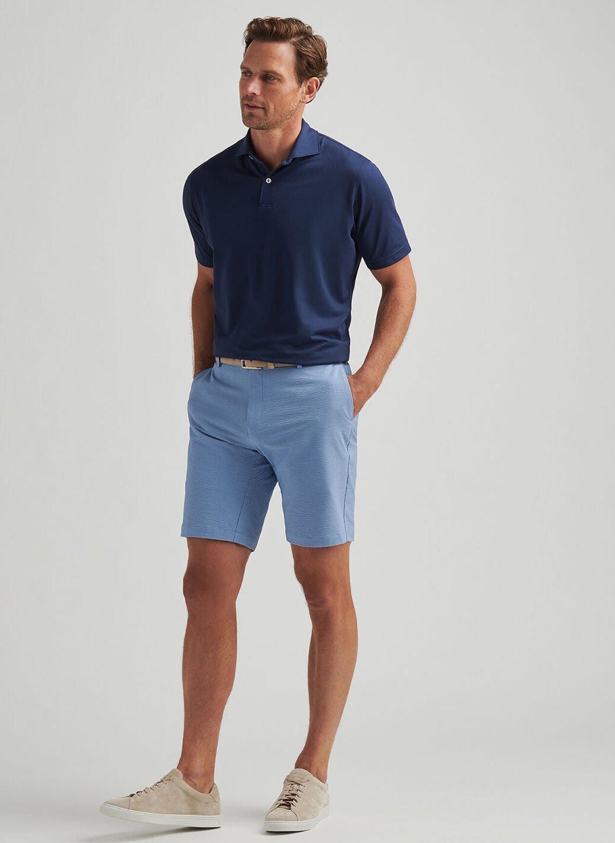  Peter Millar Crown Crafted Matlock Seersucker Performance Short: Angelite