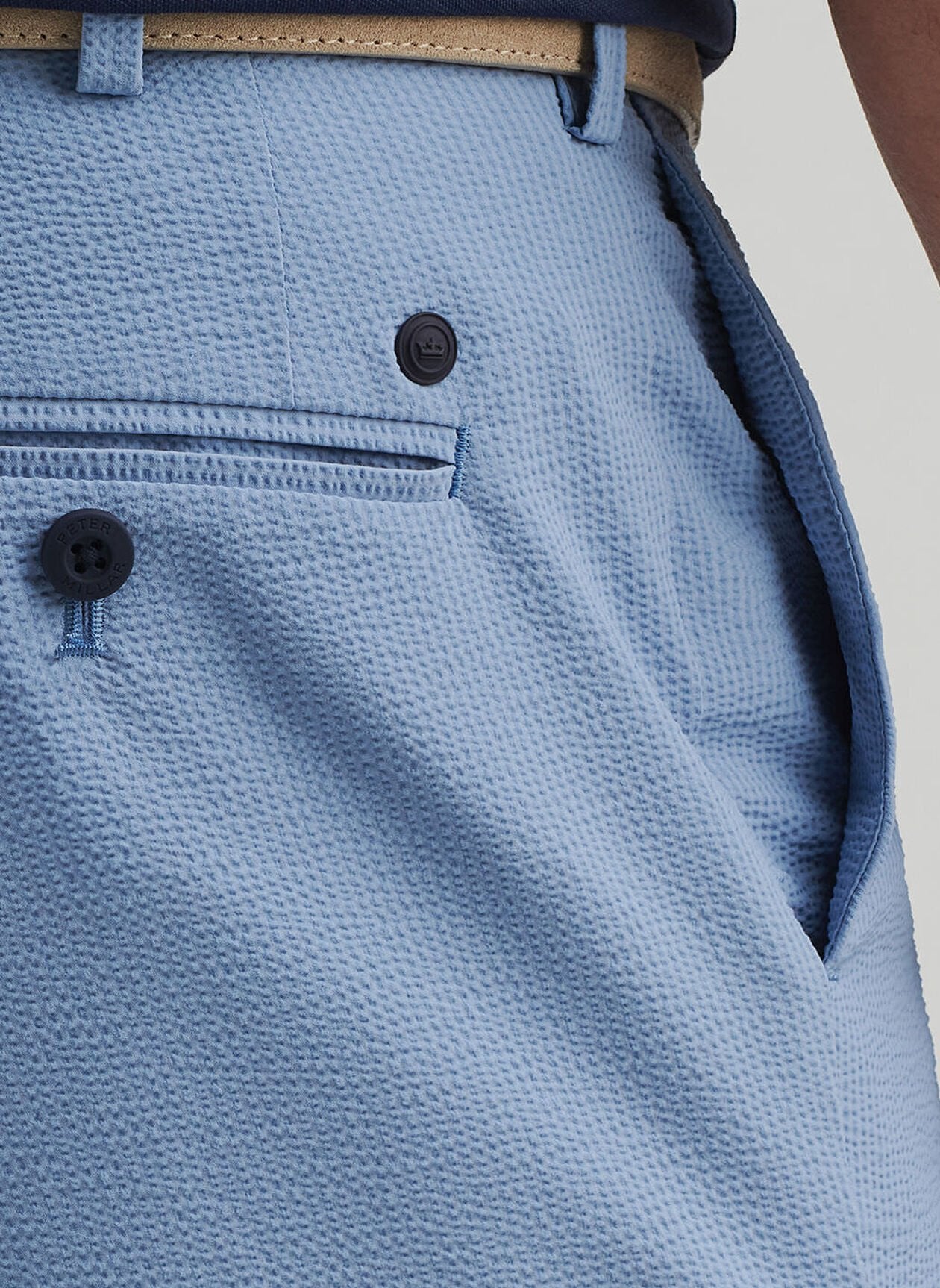  Peter Millar Crown Crafted Matlock Seersucker Performance Short: Angelite