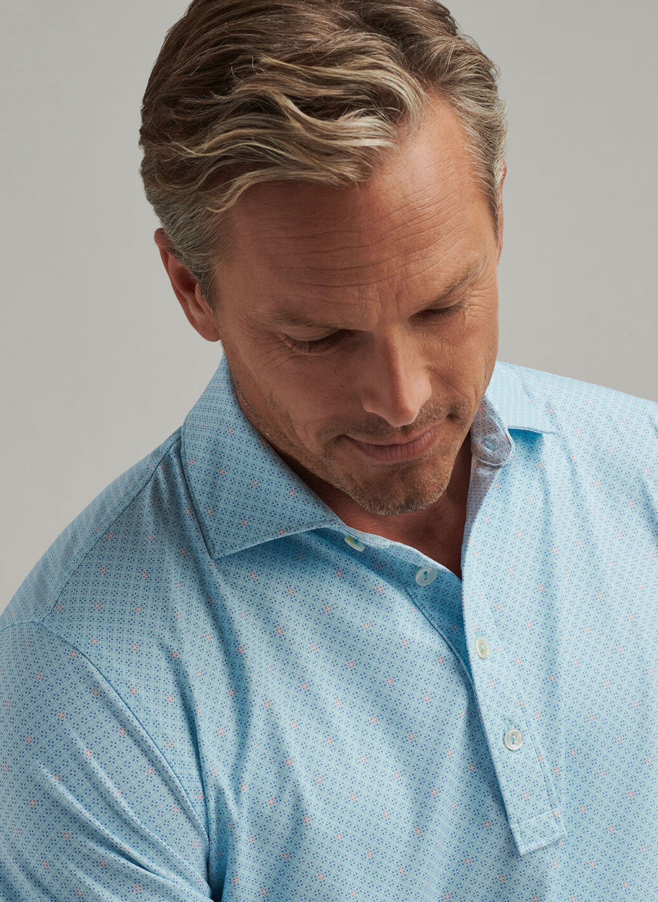  Peter Millar Crown Crafted Bickett Performance Jersey Polo: Blue Spruce