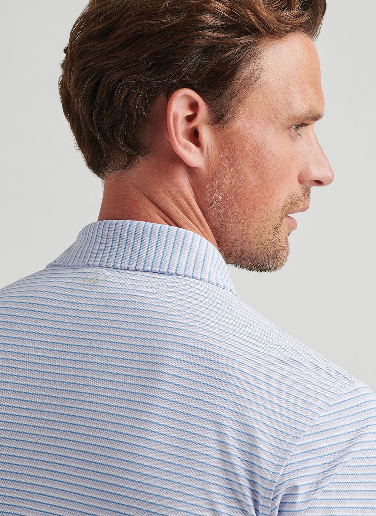  Peter Millar Crown Crafted Tempo Performance Mesh Polo: Lavender Moon