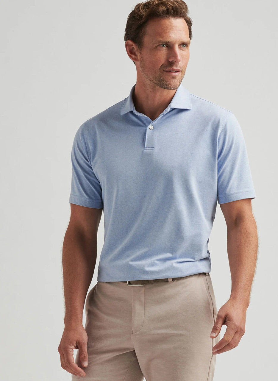  Peter Millar Crown Crafted Albatross Cotton Blend Piqué Polo: Angelite