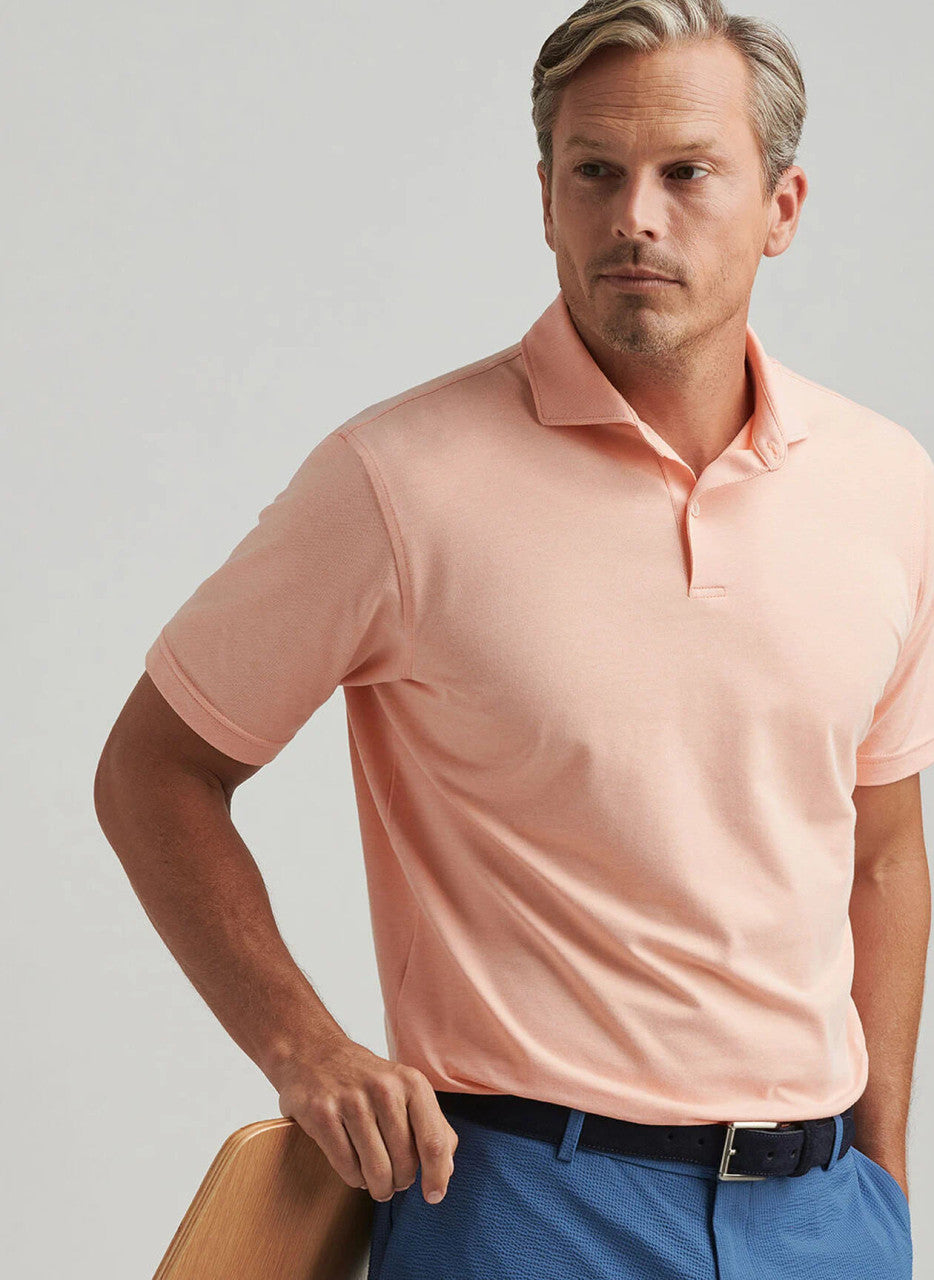  Peter Millar Crown Crafted Albatross Cotton Blend Piqué Polo: Paradise Orange