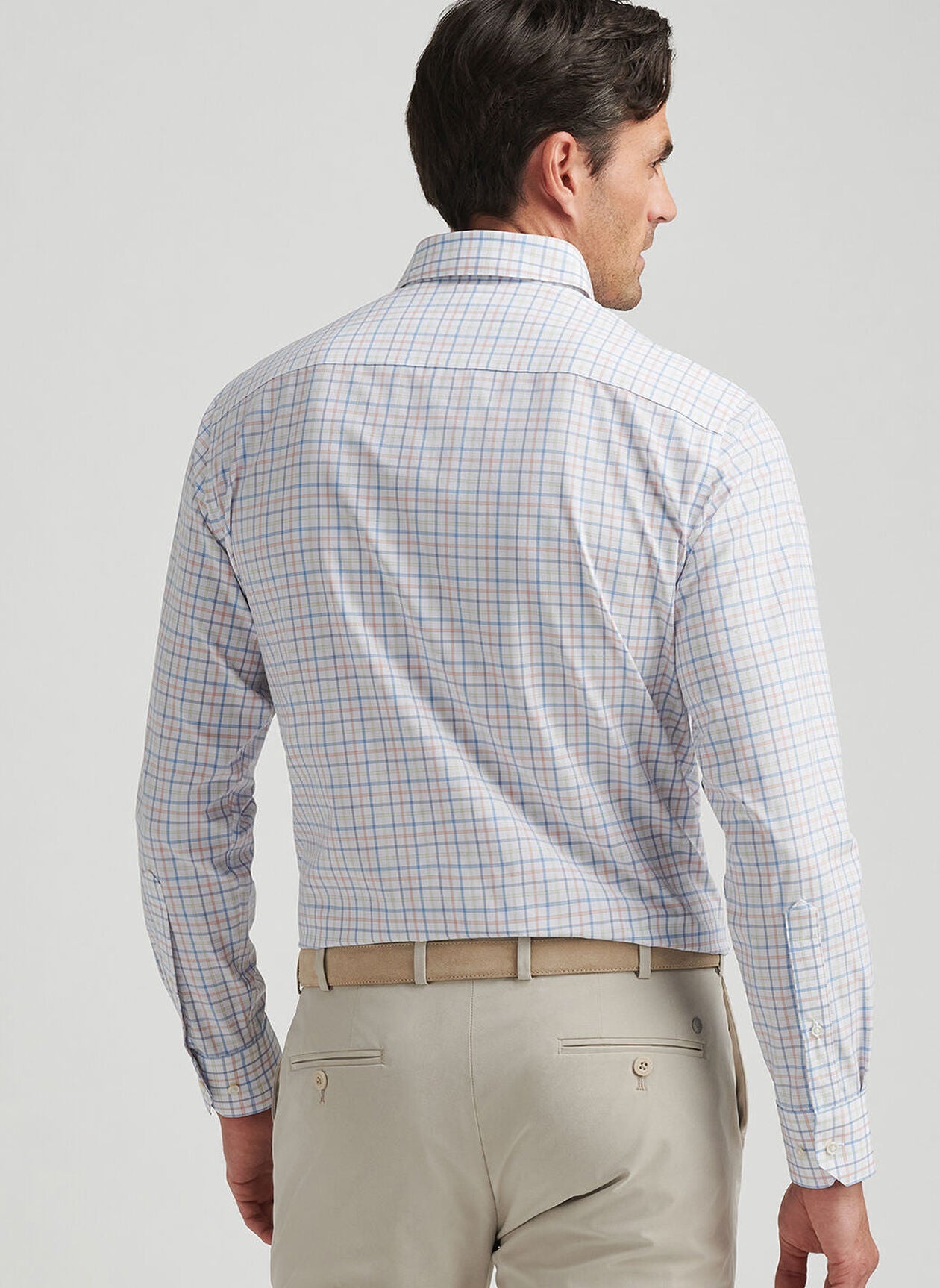  Peter Millar Baker Performance Poplin Sport Shirt: Fountain Blue