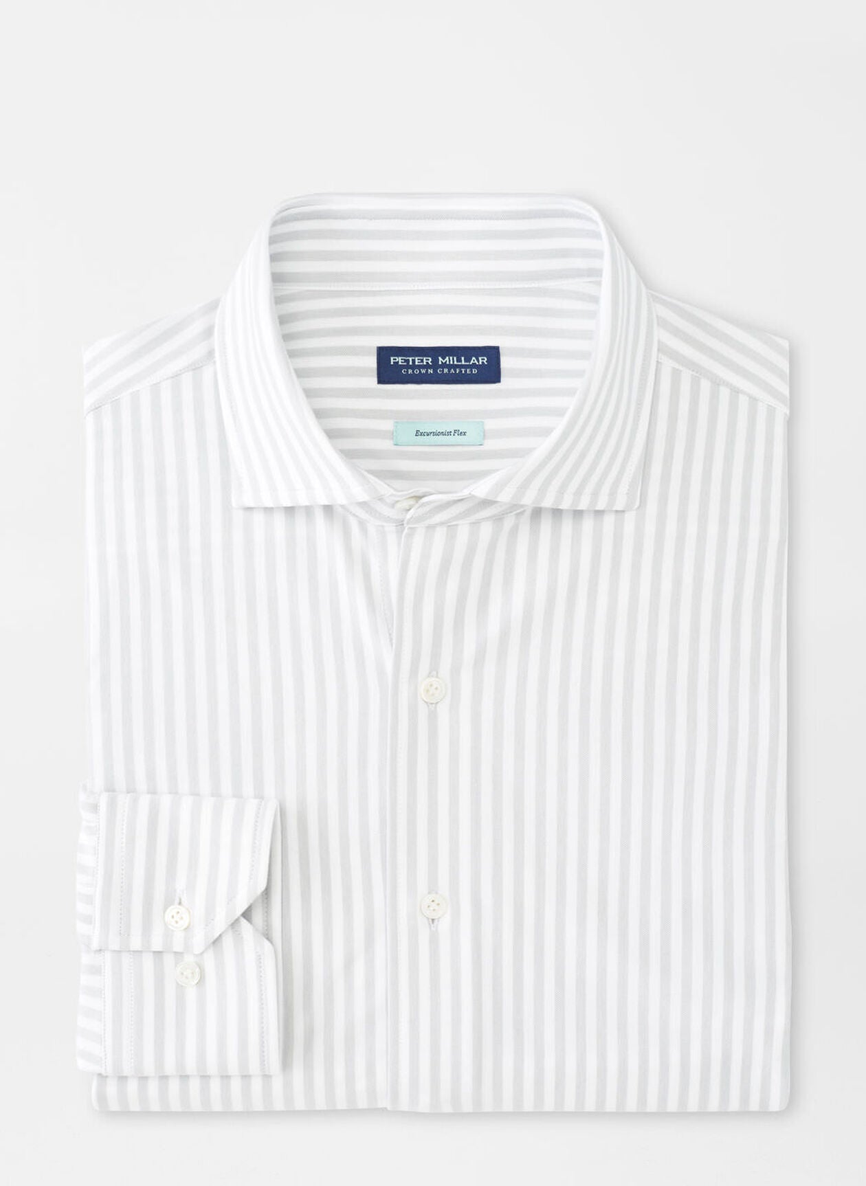  Peter Millar Excursionist Flex Stripe Sport Shirt: British Grey