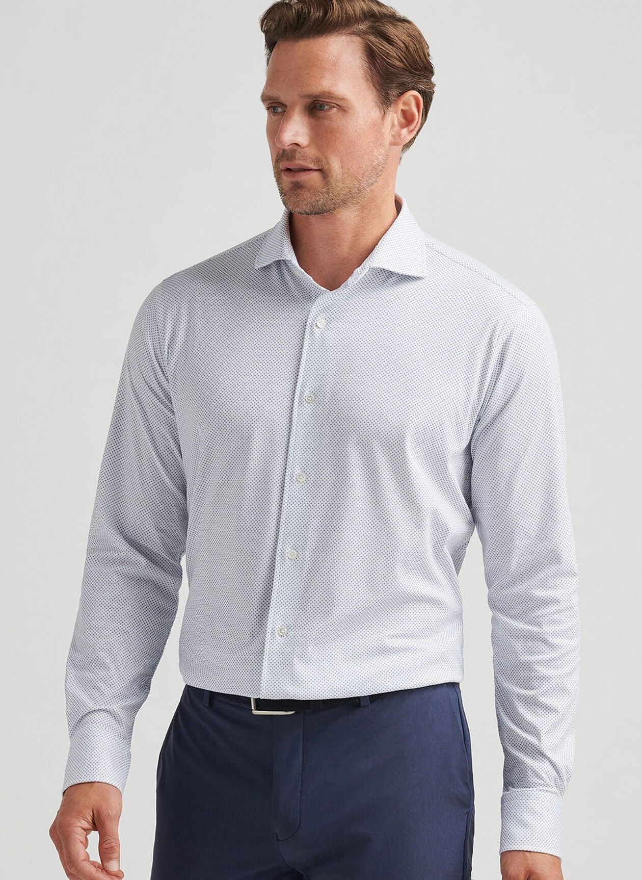  Peter Millar Excursionist Flex Print Sport Shirt: White