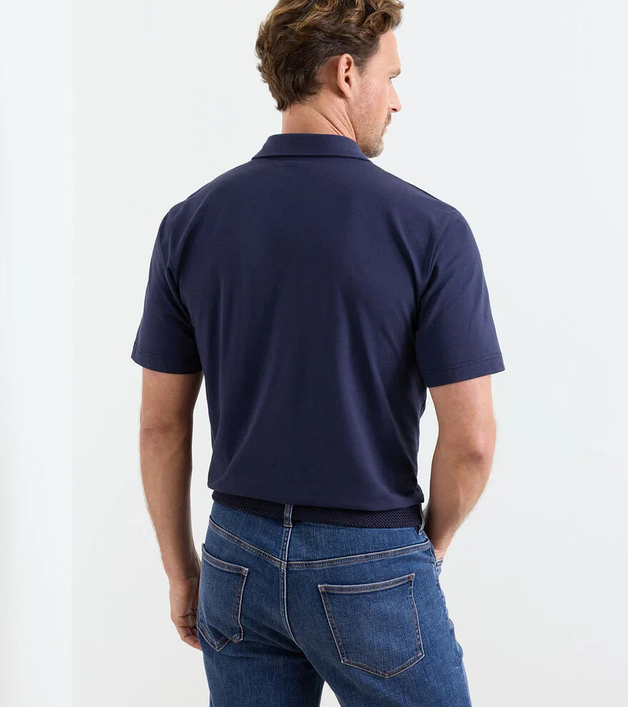  Peter Millar Crown Flex Cotton Polo: Navy