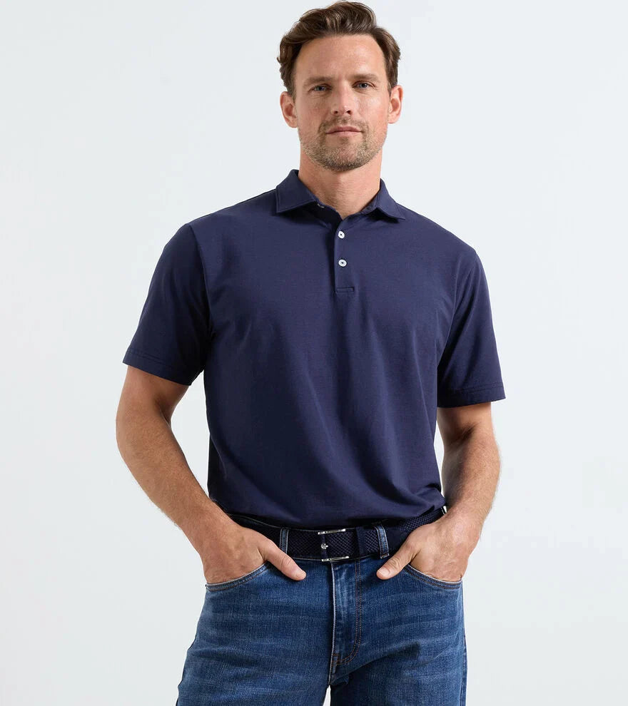  Peter Millar Crown Flex Cotton Polo: Navy