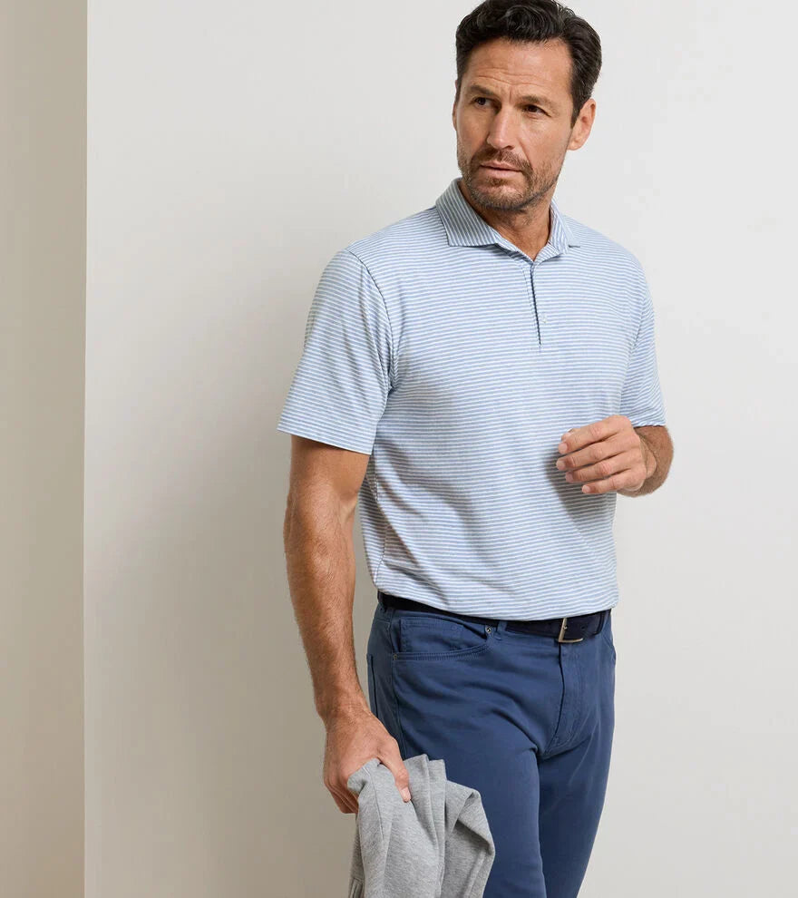  Peter Millar Calvert Crown Flex Cotton Polo: Cloudy Blue