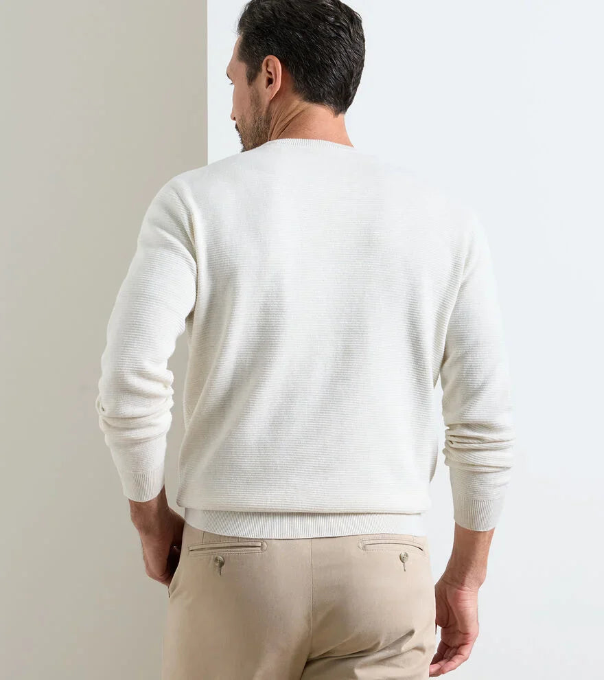  Peter Millar Coolspun Lite Textured Crewneck Sweater: Ivory