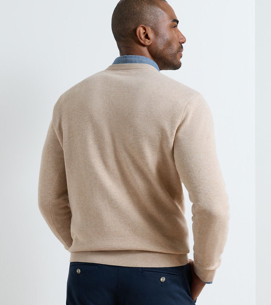  Peter Millar Coolspun Lite Textured Crewneck Sweater: Truffle