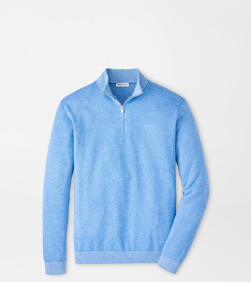  Peter Millar Coolspun Lite Birdseye Cotton Quarter-Zip Sweater: Bluebird