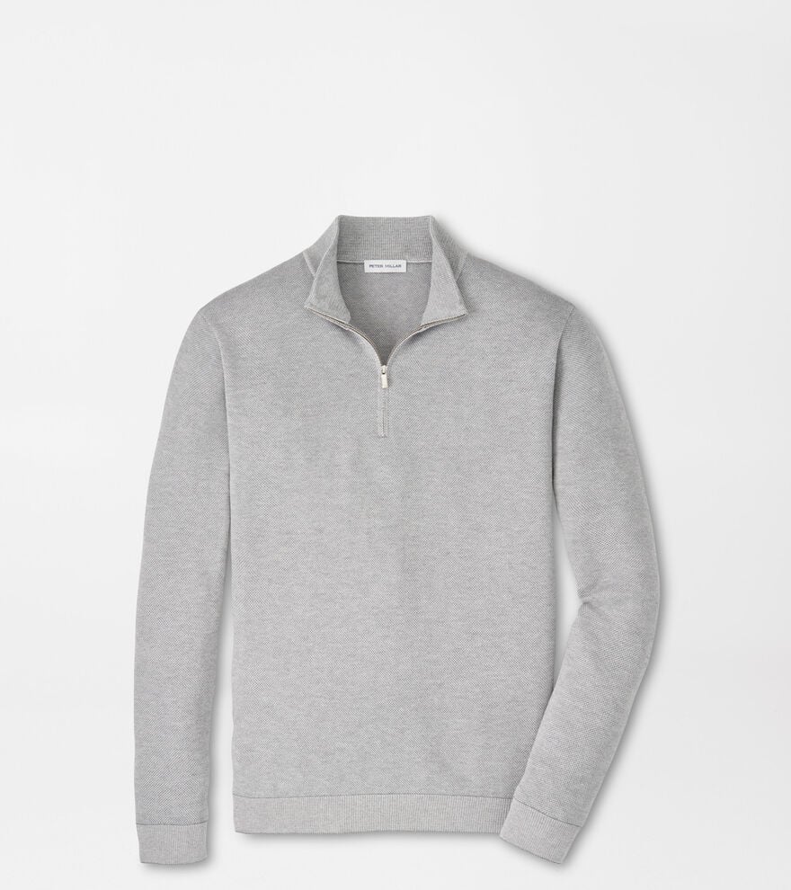  Peter Millar Coolspun Lite Birdseye Cotton Quarter-Zip Sweater: Gale Grey