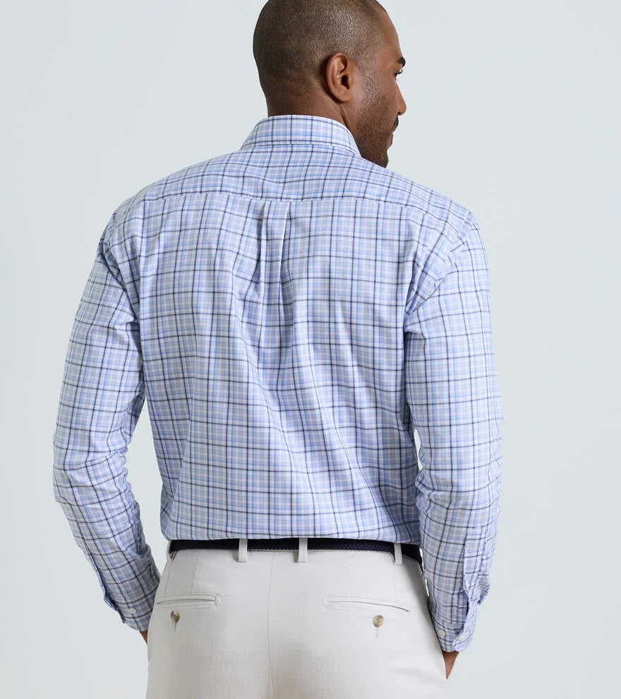  Peter Millar Simon Crown Lite Cotton-Stretch Sport Shirt: Cottage Blue
