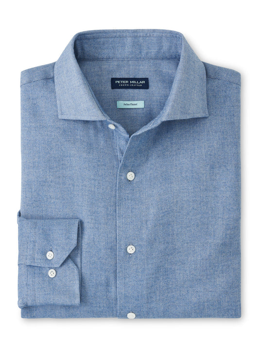  Peter Millar Brixen Italian Flannel Sport Shirt: Rain Cloud